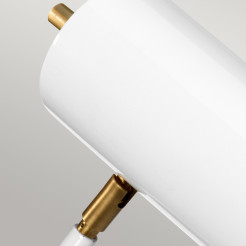 Lampa stołowa Quinto - 1 źródło światła - Biały, postarzany mosiądz QUINTO-TL-WAB