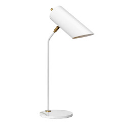Lampa stołowa Quinto - 1 źródło światła - Biały, postarzany mosiądz QUINTO-TL-WAB