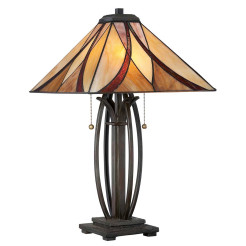 Lampa stołowa Asheville - 2 źródła światła - Ciemnobrązowy QZ-ASHEVILLE-TL