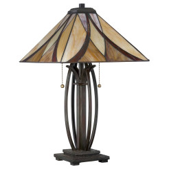 Lampa stołowa Asheville - 2 źródła światła - Ciemnobrązowy QZ-ASHEVILLE-TL
