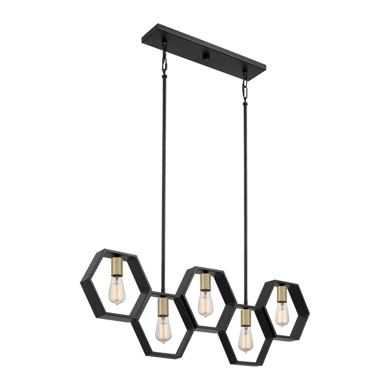 Lampa wyspowa Bismarck - 5 źródeł światła - Czarny QZ-BISMARCK-ISLE-EK