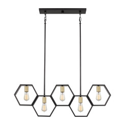 Lampa wyspowa Bismarck - 5 źródeł światła - Czarny QZ-BISMARCK-ISLE-EK