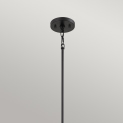 Mała lampa wisząca Bismarck - 1 źródło światła - Czarny QZ-BISMARCK-MP-EK