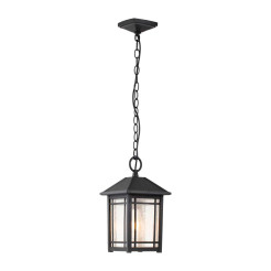 Średnia latarnia wisząca Cedar Point - 1 źródło światła - Czarny QZ-CEDAR-POINT8-M-BK