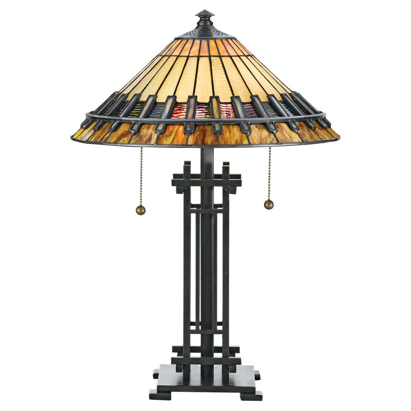 Lampa stołowa Chastain - 2 źródła światła - Vintage brąz QZ-CHASTAIN-TL
