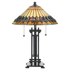 Lampa stołowa Chastain - 2 źródła światła - Vintage brąz QZ-CHASTAIN-TL