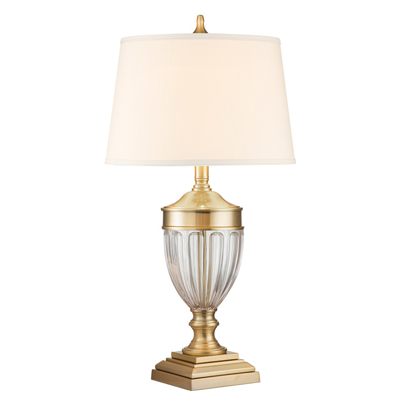 Lampa stołowa Dennison - 1 źródło światła - Szczotkowany mosiądz QZ-DENNISON-BB