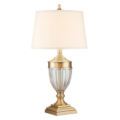 Lampa stołowa Dennison - 1 źródło światła - Szczotkowany mosiądz QZ-DENNISON-BB