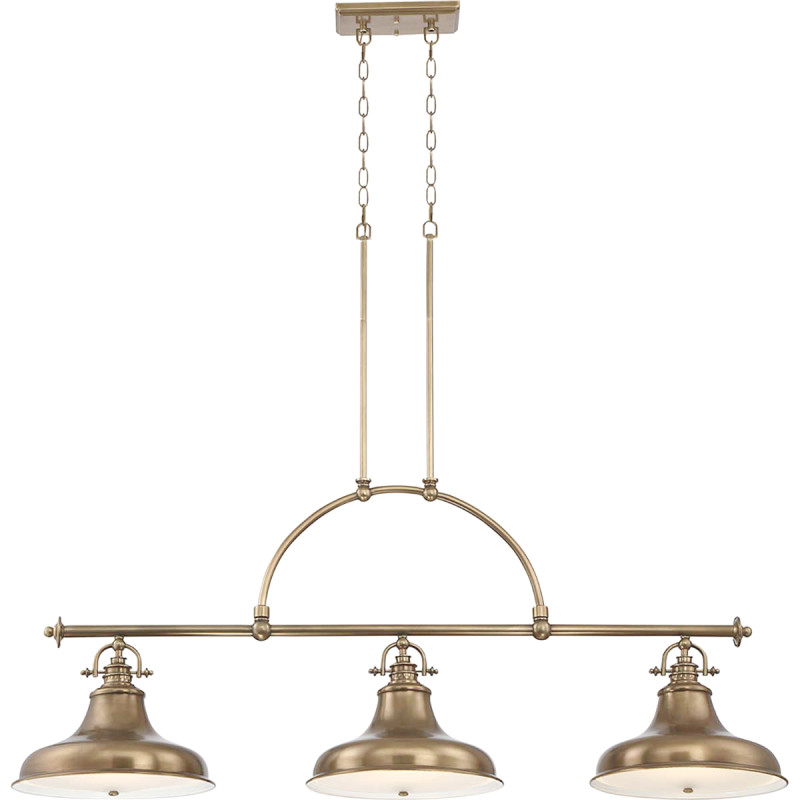 Lampa wyspowa Emery - 3 źródła światła - Postarzany mosiądz QZ-EMERY3P-WS