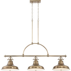Lampa wyspowa Emery - 3 źródła światła - Postarzany mosiądz QZ-EMERY3P-WS