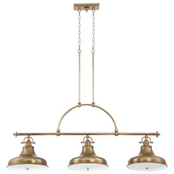 Lampa wyspowa Emery - 3 źródła światła - Postarzany mosiądz QZ-EMERY3P-WS