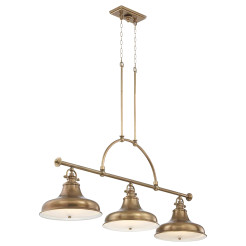 Lampa wyspowa Emery - 3 źródła światła - Postarzany mosiądz QZ-EMERY3P-WS