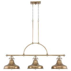 Lampa wyspowa Emery - 3 źródła światła - Postarzany mosiądz QZ-EMERY3P-WS