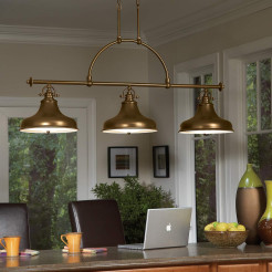 Lampa wyspowa Emery - 3 źródła światła - Postarzany mosiądz QZ-EMERY3P-WS