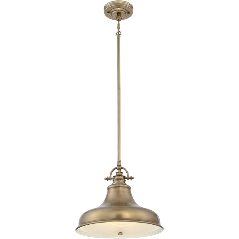 Średnia lampa wisząca Emery - 1 źródło światła - Postarzany mosiądz QZ-EMERY-P-M-WS