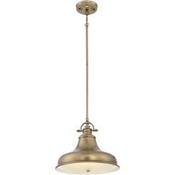 Średnia lampa wisząca Emery - 1 źródło światła - Postarzany mosiądz QZ-EMERY-P-M-WS