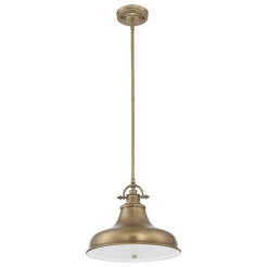 Średnia lampa wisząca Emery - 1 źródło światła - Postarzany mosiądz QZ-EMERY-P-M-WS