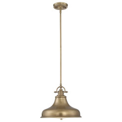 Średnia lampa wisząca Emery - 1 źródło światła - Postarzany mosiądz QZ-EMERY-P-M-WS