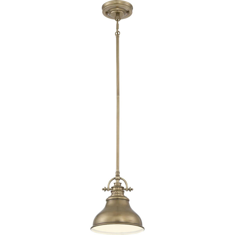 Mała lampa wisząca Emery - 1 źródło światła - Postarzany mosiądz QZ-EMERY-P-S-WS