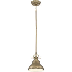 Mała lampa wisząca Emery - 1 źródło światła - Postarzany mosiądz QZ-EMERY-P-S-WS