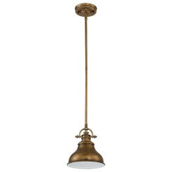 Mała lampa wisząca Emery - 1 źródło światła - Postarzany mosiądz QZ-EMERY-P-S-WS