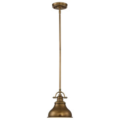Mała lampa wisząca Emery - 1 źródło światła - Postarzany mosiądz QZ-EMERY-P-S-WS
