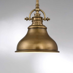 Mała lampa wisząca Emery - 1 źródło światła - Postarzany mosiądz QZ-EMERY-P-S-WS