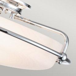 Plafon Griffin - 3 źródła światła - Polerowany chrom - Opalowy klosz QZ-GRIFFIN-F-PC