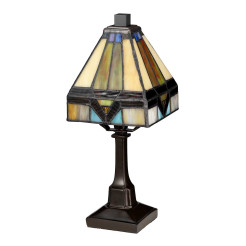 Mała lampa stołowa Holmes - 1 źródło światła - Vintage brąz QZ-HOLMES-TL