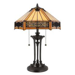 Lampa stołowa Indus - 2 źródła światła - Vintage brąz QZ-INDUS-TL