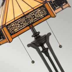Lampa stołowa Indus - 2 źródła światła - Vintage brąz QZ-INDUS-TL