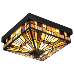 Plafon ogrodowy Inglenook Outdoor - 2 źródła światła - Ciemnobrązowy QZ-INGLENOOK-F