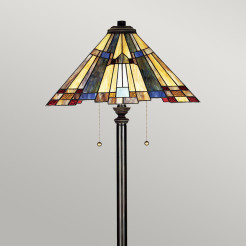 Lampa podłogowa Inglenook - 2 źródła światła - Ciemnobrązowy QZ-INGLENOOK-FL
