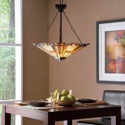Lampa wisząca Inglenook - 3 źródła światła - Ciemnobrązowy - Wersja B QZ-INGLENOOK-P-B