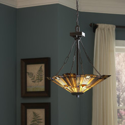 Lampa wisząca Inglenook - 3 źródła światła - Ciemnobrązowy - Wersja B QZ-INGLENOOK-P-B