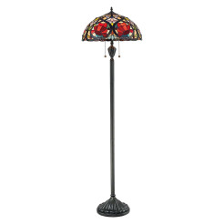 Lampa podłogowa Larissa - 2 źródła światła - Vintage brąz QZ-LARISSA-FL
