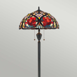 Lampa podłogowa Larissa - 2 źródła światła - Vintage brąz QZ-LARISSA-FL