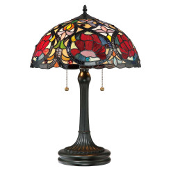 Lampa stołowa Larissa - 2 źródła światła - Vintage brąz QZ-LARISSA-TL