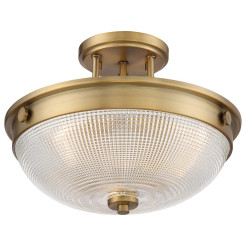 Półplafon Mantle - 2 źródła światła - Postarzany mosiądz QZ-MANTLE-SF-WS