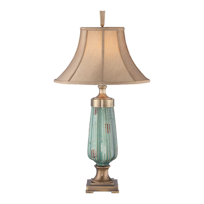 Lampa stołowa Monteverde - 1 źródło światła - Zielony, postarzany mosiądz QZ-MONTEVERDE