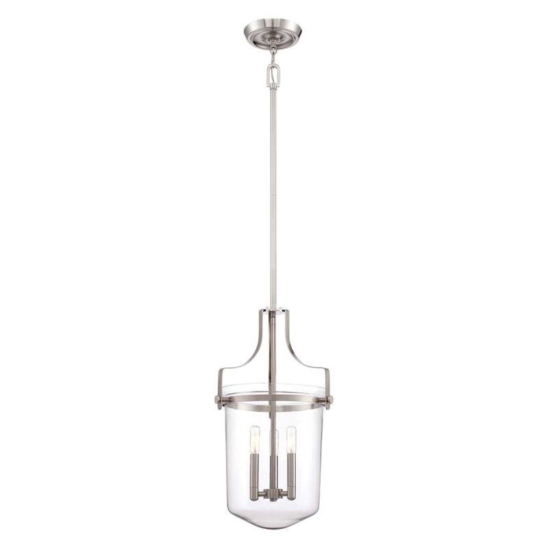 Lampa wisząca Penn Station - 3 źródła światła - Szczotkowany nikiel QZ-PENN-STATION-M-BN