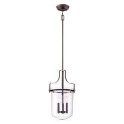 Lampa wisząca Penn Station - 3 źródła światła - Ciemnobrązowy QZ-PENN-STATION-M-WT