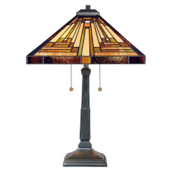 Lampa stołowa Stephen - 2 źródła światła - Vintage brąz QZ-STEPHEN-TL