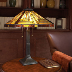 Lampa stołowa Stephen - 2 źródła światła - Vintage brąz QZ-STEPHEN-TL