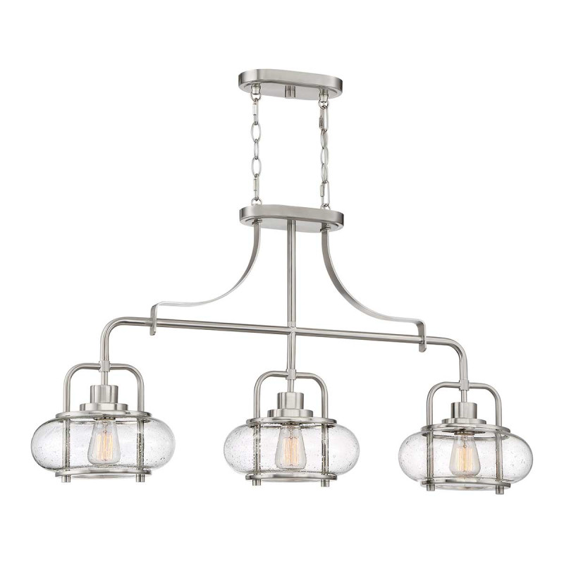 Lampa wyspowa Trilogy - 3 źródła światła - Szczotkowany nikiel QZ-TRILOGY-ISLE-BN