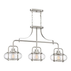 Lampa wyspowa Trilogy - 3 źródła światła - Szczotkowany nikiel QZ-TRILOGY-ISLE-BN