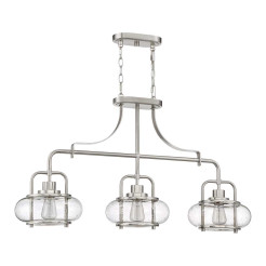 Lampa wyspowa Trilogy - 3 źródła światła - Szczotkowany nikiel QZ-TRILOGY-ISLE-BN