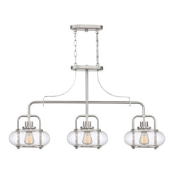 Lampa wyspowa Trilogy - 3 źródła światła - Szczotkowany nikiel QZ-TRILOGY-ISLE-BN