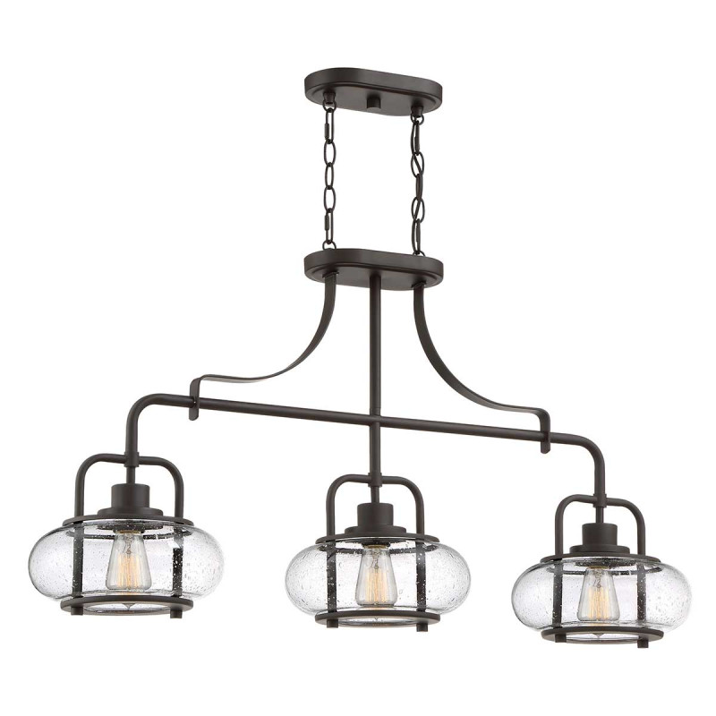 Lampa wyspowa Trilogy - 3 źródła światła - Postarzany brąz QZ-TRILOGY-ISLE-OZ