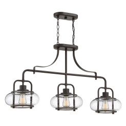 Lampa wyspowa Trilogy - 3 źródła światła - Postarzany brąz QZ-TRILOGY-ISLE-OZ